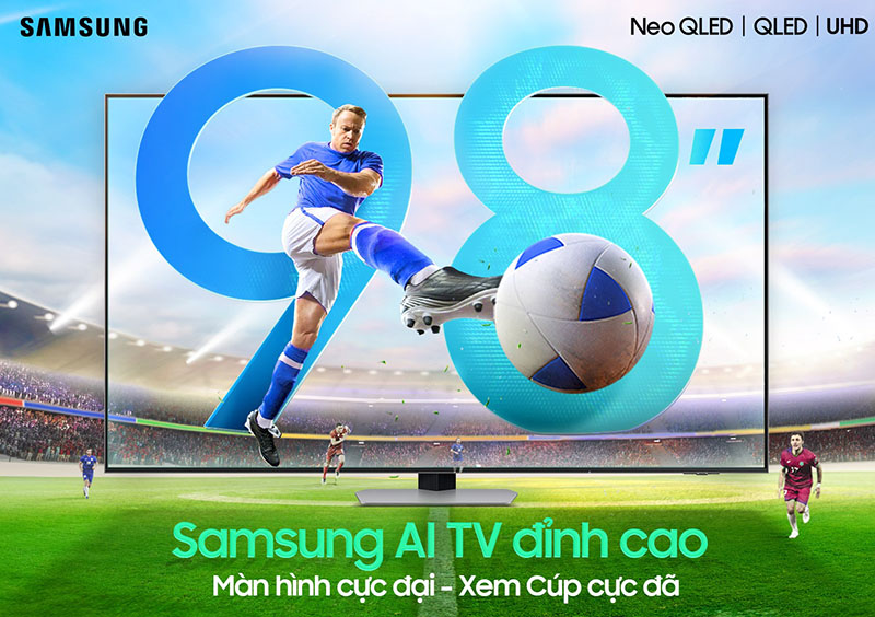 TV 98 inch của Samsung phù hợp cho mọi nội dung yêu thích của người dùng. Ảnh: DN cung cấp