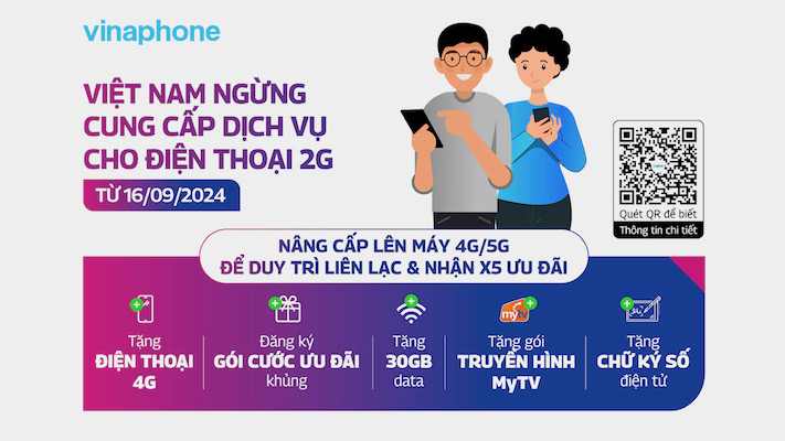 VinaPhone tang nhieu uu da cho khach hang thuc hien chuyen doi tu 2G len 4G
