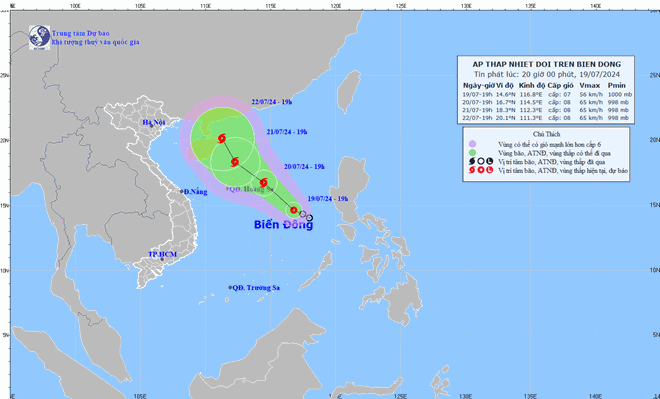 Dự báo áp thấp nhiệt đới mạnh lên thành bão trong 24 giờ tới