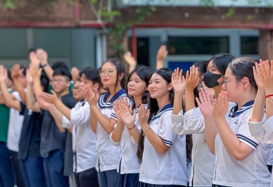 Điểm chuẩn lớp 10 Trường THCS&THPT Lương Thế Vinh năm nay là 24 điểm (cơ sở Tân Triều) và 25 điểm (cơ sở Cầu Giấy). Ảnh: Nhà trường 