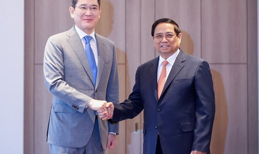 Thủ tướng Chính phủ Phạm Minh Chính tiếp ông Lee Jae Yong - Chủ tịch Tập đoàn Samsung. Ảnh: Nhật Bắc/VGP