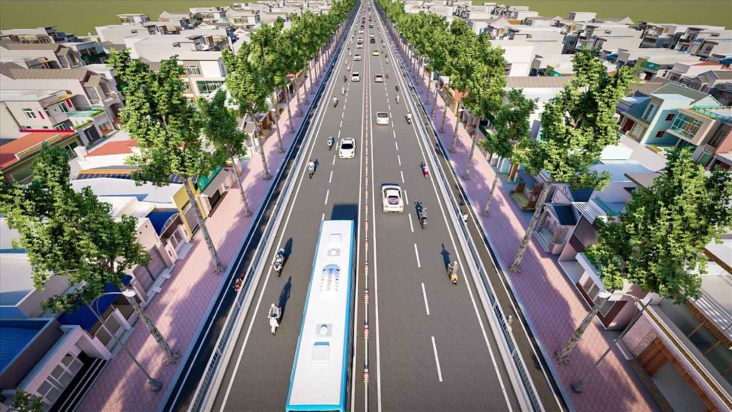 Phối cảnh dự án đường trên cao Bắc Nam từ đường Cộng Hòa đến Nguyễn Văn Linh. Ảnh: CII