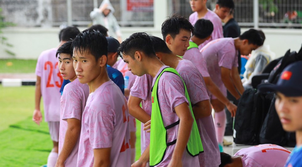 Buổi tập chiều 2.7 của tuyển U16 Việt Nam. Ảnh: VFF