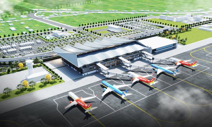 Perspective du projet composant 2 'Extension du parking d'avions' relevant de l'aeroport de Dong Hoi. Photo : Cong Sang