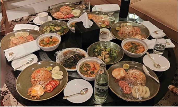 Food in the group room of Vietnamese people who died in Bangkok, Thailand. Photo: Khaosod