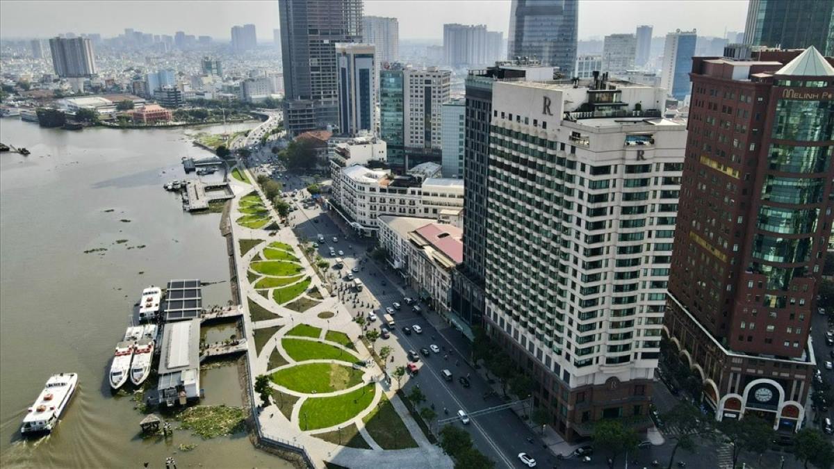 Ton Duc Thang Street, the section passing Bach Dang wharf park, will be made into an underground tunnel. Photo: Mr. Tu