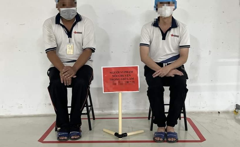 Người lao động phản ánh công ty có hình phạt có tính chất làm nhục công nhân. Ảnh: Bạn đọc cung cấp