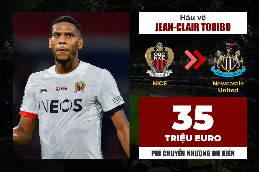 Newcastle United has joined the race to recruit defender Jean-Clair Todibo. The French defender can play many different positions in the defensive system. That strength of the 24-year-old player scored points with Newcastle United. Transfermarkt website values ​​Todibo at about 35 million Euros.