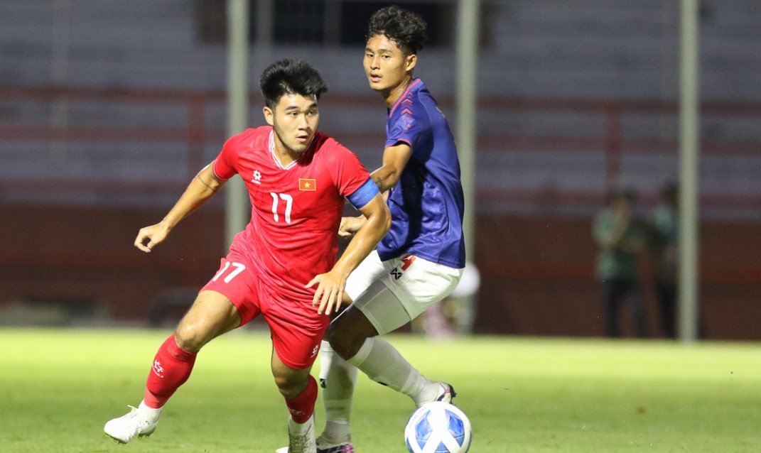 U19 Việt Nam hòa 1-1 trước U19 Myanmar ở lượt trận đầu. Ảnh: VFF