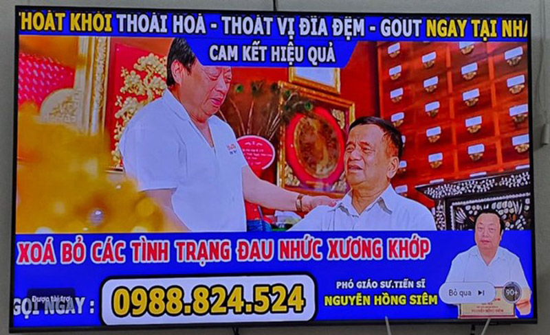 Ngay cả trên youtube quảng cáo TPCN lại tràn lan. Ảnh chụp màn hình.