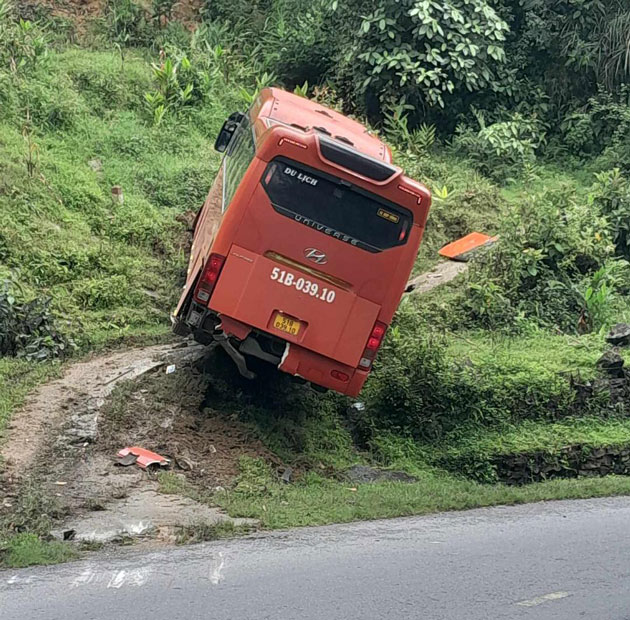 Scene of the passenger car brake failure in Sa Pa. Photo: Provided by people