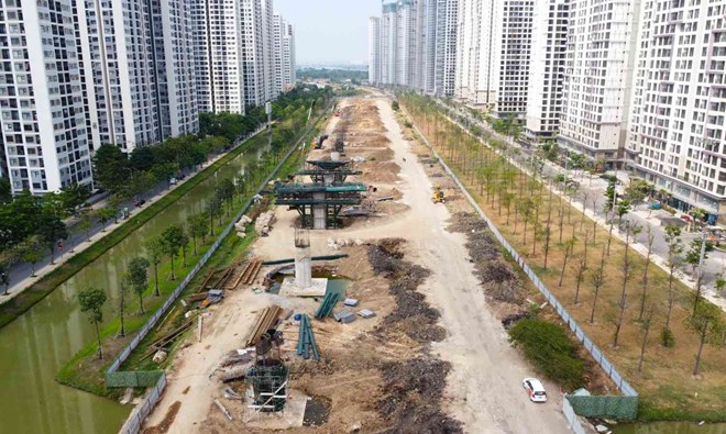 Construction site of Ring Road 3, section through Thu Duc City (HCMC). Photo: Minh Quan