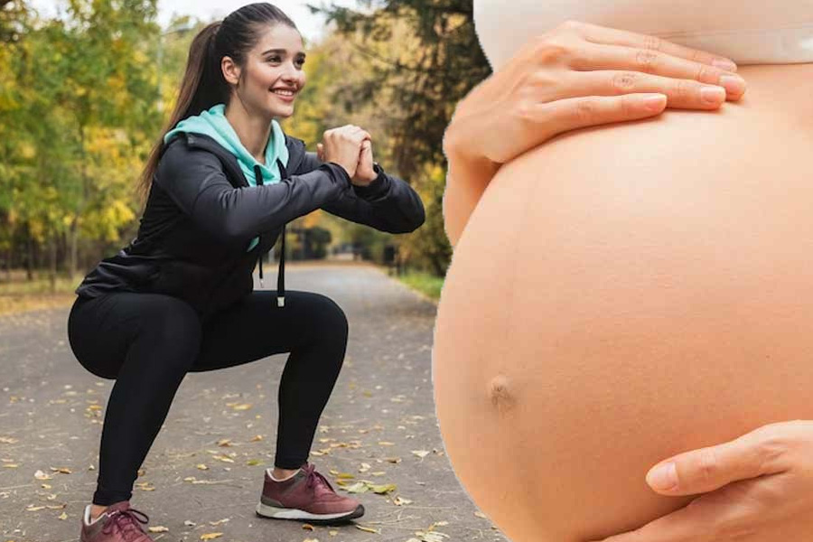 Lợi ích của bài tập sumo squat đối với phụ nữ mang thai. Đồ hoạ: Thiện Nhân