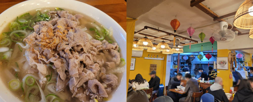 Quán phở Việt Nam đông khách ở chợ Yeongcheon. Ảnh: Genie