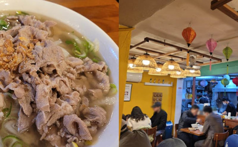 Quán phở Việt Nam đông khách ở chợ Yeongcheon. Ảnh: Genie