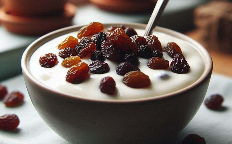 Sữa chua kết hợp với nho khô tốt cho sức khỏe. Ảnh: AI - Ngọc Thùy