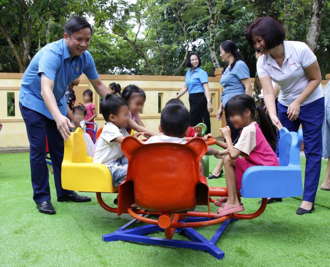 Khu vui chơi mới cho học sinh Trường Mầm non Trường Sơn. Ảnh: Công Sáng