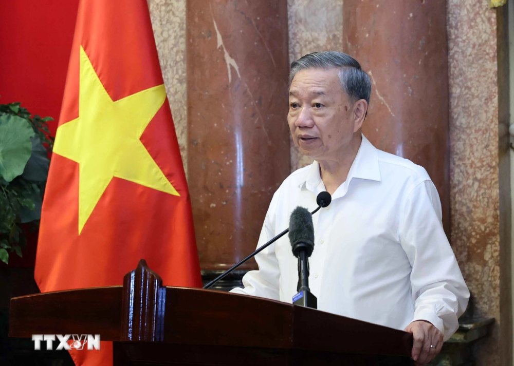 President To Lam spoke at the meeting. Photo: TTXVN