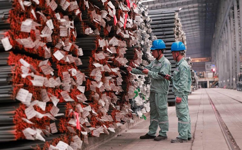 Sản xuất tại nhà máy thép Hòa Phát (Khu công nghiệp Dung Quất, Quảng Ngãi). Ảnh: Hải Nguyễn
