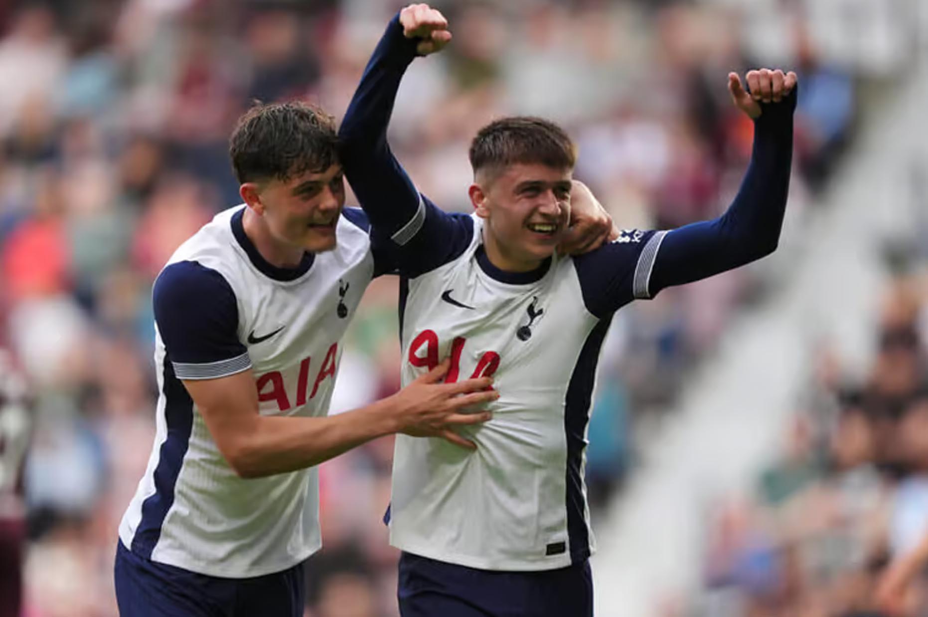 Will Lankshear và Mikey Moore là những ngôi sao trẻ tiềm năng của Tottenham. Ảnh: The Athletic