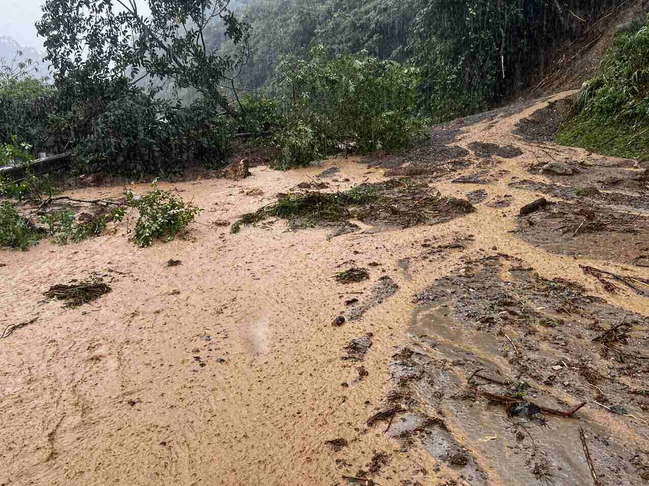 Landslide on National Highway 6. Photo: DVC