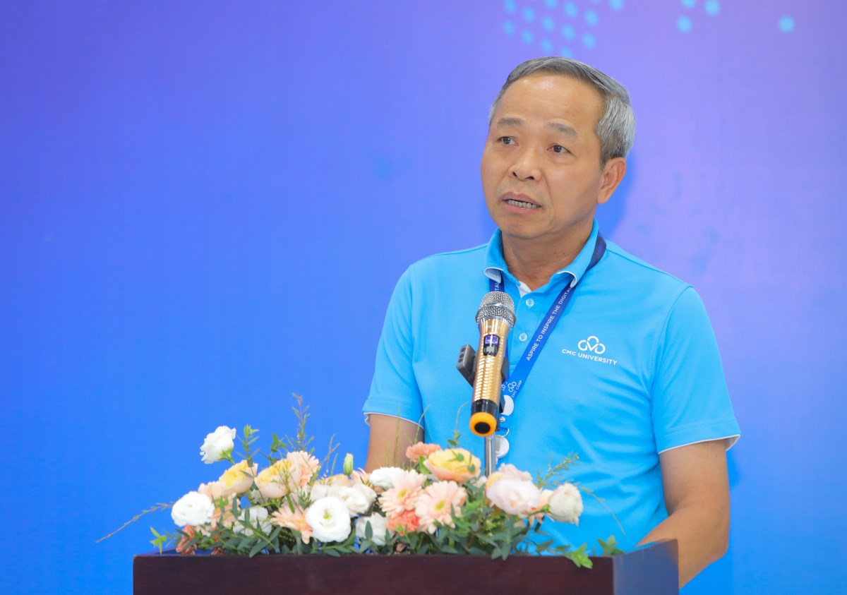 “AI University sẽ là một bước chuyển có tính lịch sử của Trường Đại học CMC” – Chủ tịch Nguyễn Trung Chính nhấn mạnh. Ảnh: CMC