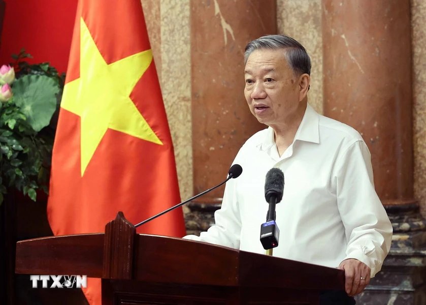 President To Lam spoke at the meeting. Photo: Nhan Sang/TTXVN