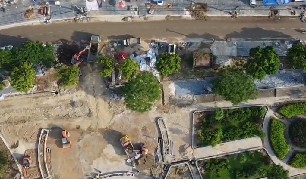 Phố đi bộ đầu tiên ở tỉnh Bắc Kạn dần lộ diện. Ảnh: Việt Bắc