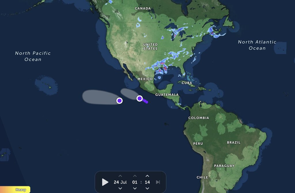 Mùa bão Thái Bình Dương năm nay đang diễn ra chậm kỷ lục. Ảnh: Zoom Earth