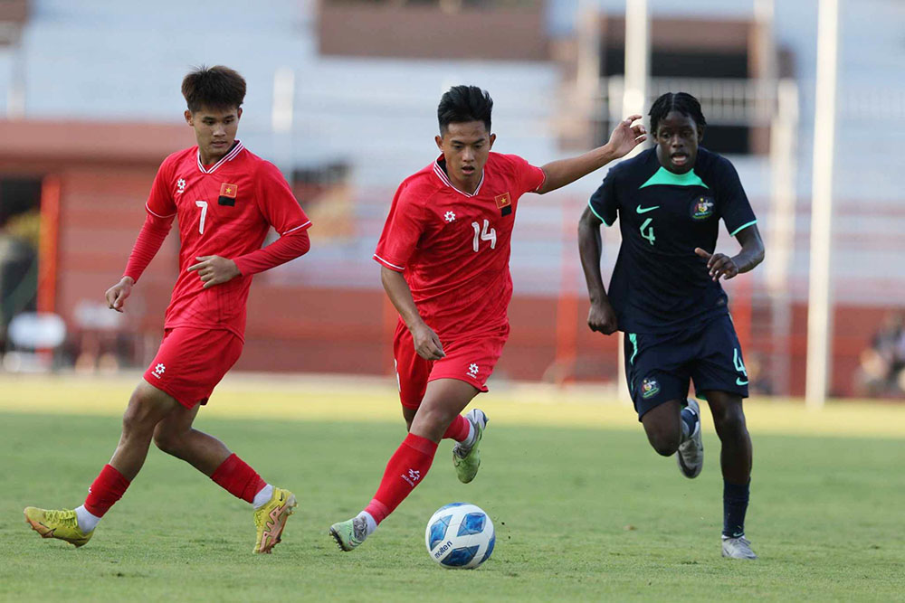 U19 Việt Nam gặp U19 Lào ở lượt trận cuối vòng bảng U19 Đông Nam Á 2024. Ảnh: VFF