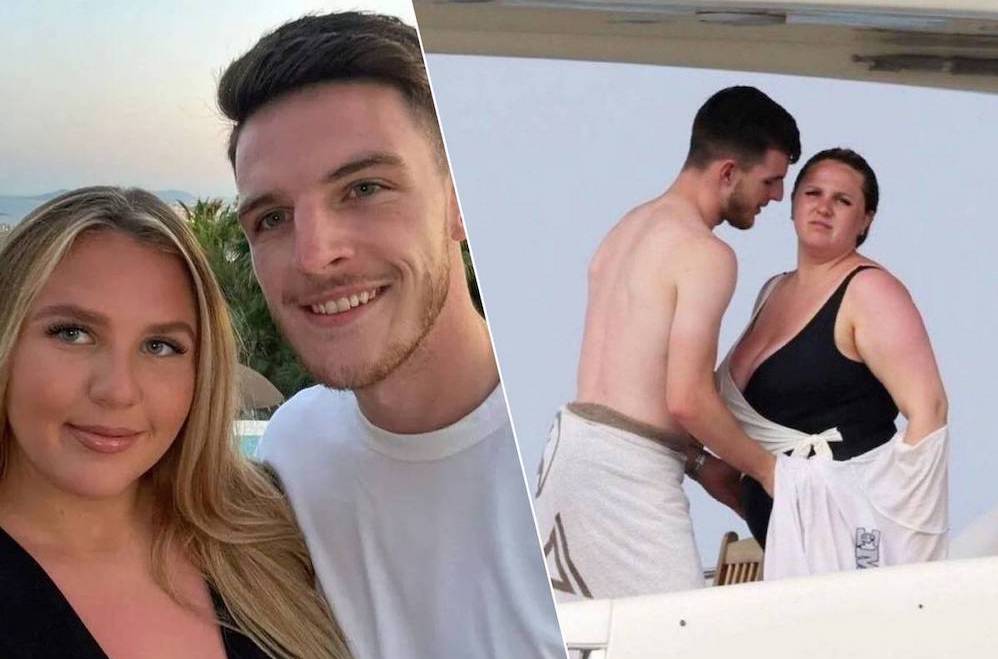Declan Rice và bạn gái lâu năm Lauren Fryer. Ảnh: X