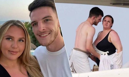 Declan Rice và bạn gái lâu năm Lauren Fryer. Ảnh: X