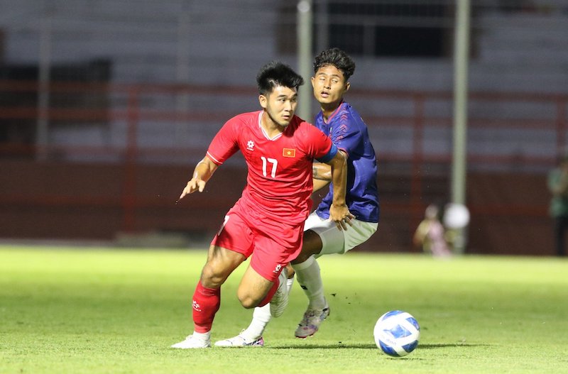 U19 Vietnam no longer has a chance to continue in the U19 Southeast Asia 2024 tournament. Photo: VFF