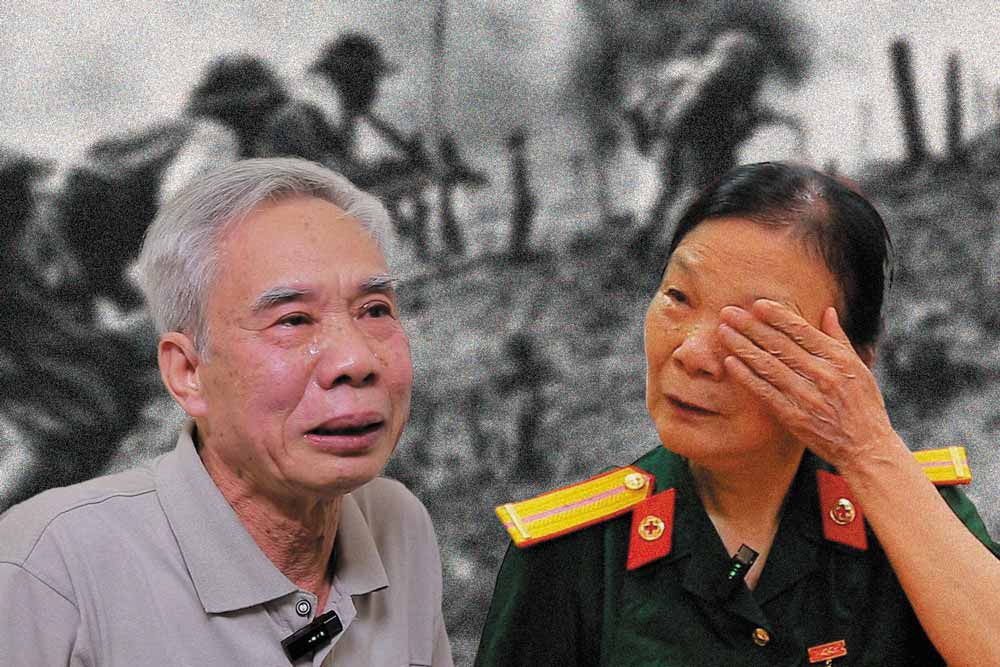 戦友を偲ぶ退役軍人の涙.