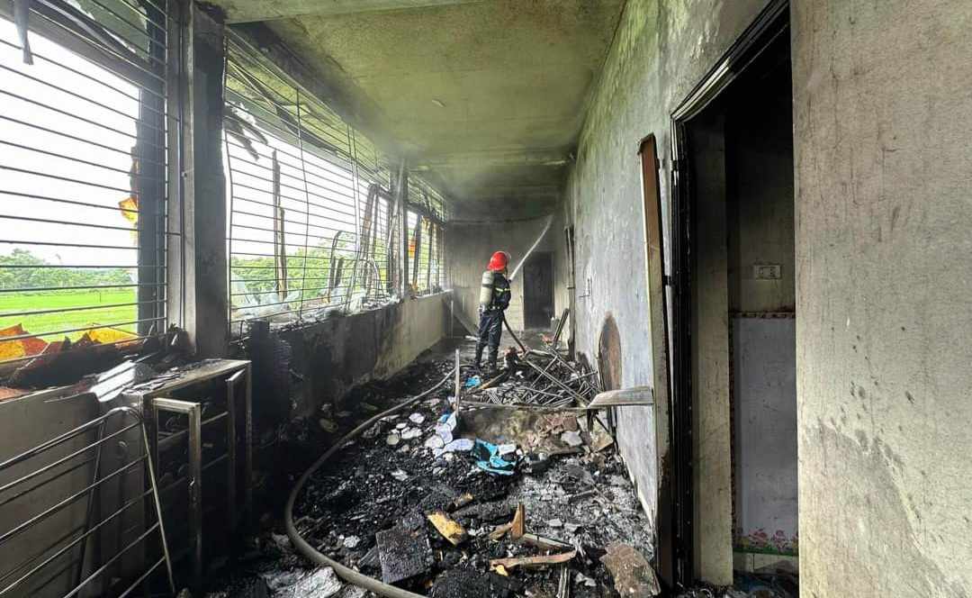 Hiện trường vụ cháy tại trường mầm non Thái Nguyên. Ảnh: Việt Bắc