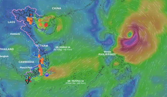 Dự báo thời gian mưa bão dữ dội