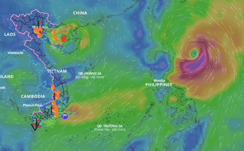 Dự báo thời gian cuối năm cần đề phòng mưa bão ở miền Trung. Ảnh minh họa: Hệ thống giám sát thiên tai Việt Nam