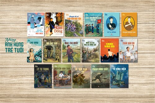Bộ sách "Những anh hùng trẻ tuổi" được Nhà xuất bản Kim Đồng giới thiệu đến bạn đọc. Ảnh: K. Đ