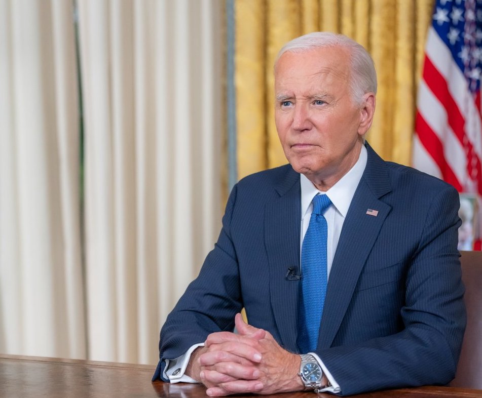 Tổng thống Mỹ Joe Biden phát biểu trước toàn dân tối 24.7.2024. Ảnh: X@POTUS