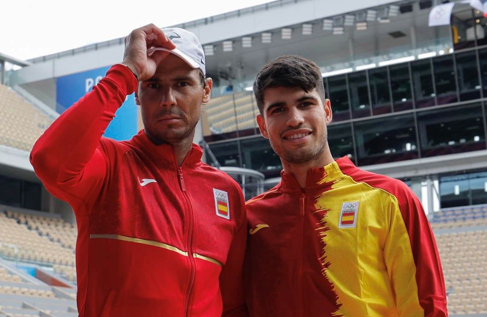 Nadal and Carlos Alcaraz pair up in the 2024 Olympic men's doubles. Photo: Tennis TV