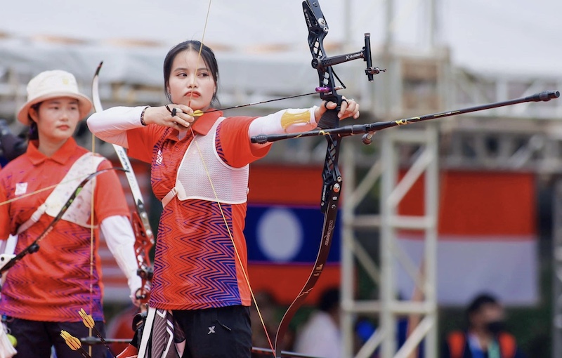 Archer Anh Nguyet achieved good results in the qualifying round at the 2024 Olympics. Photo: Thanh Vu