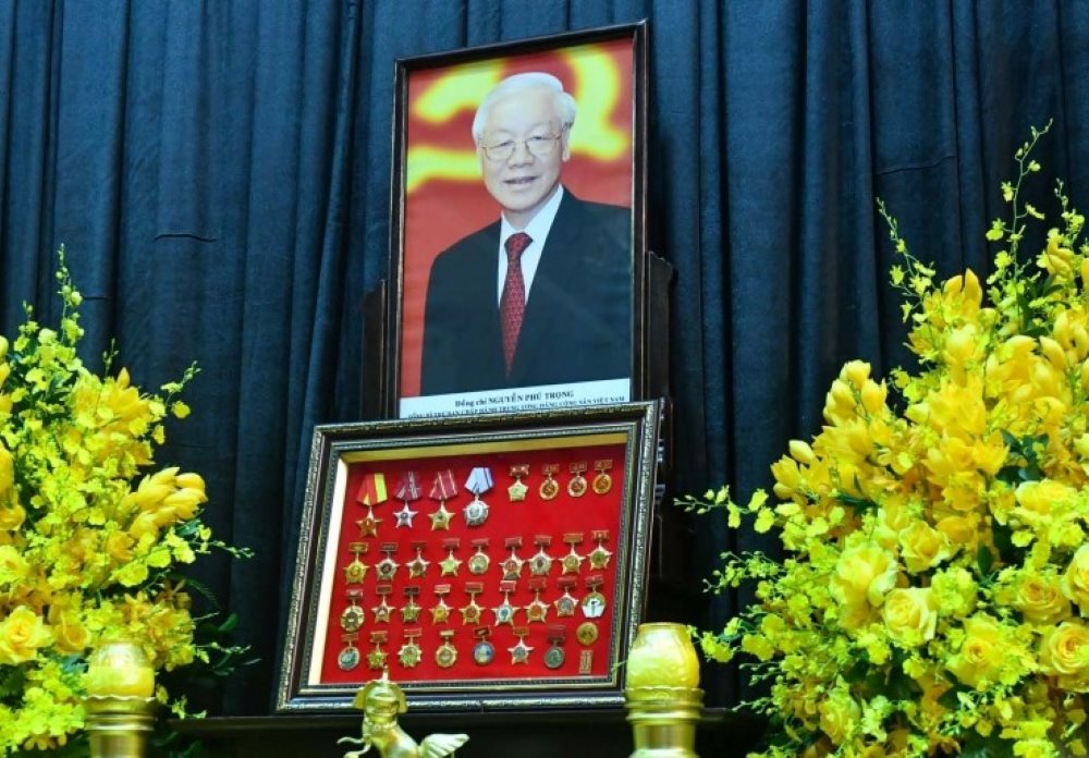 응우옌푸쫑 총서기의 장례식은 국장으로 거행되었습니다. 사진: VOV