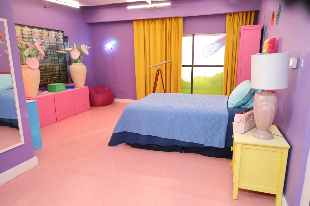 A bedroom display of the Hulu Motel in Studio City, California, USA. Photo: AFP