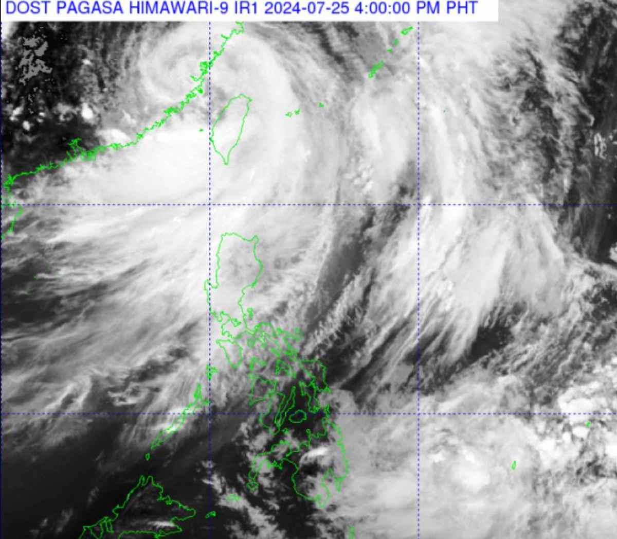 Satellite images at 4:00 p.m. on July 25, 2024 showed that storm Gaemi had left the Philippines and low pressure appeared in eastern Mindanao. Photo: PASAGA