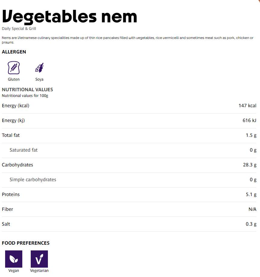 Spring rolls with the description "Vietnamese food" also appeared at the Olympics. Screenshots