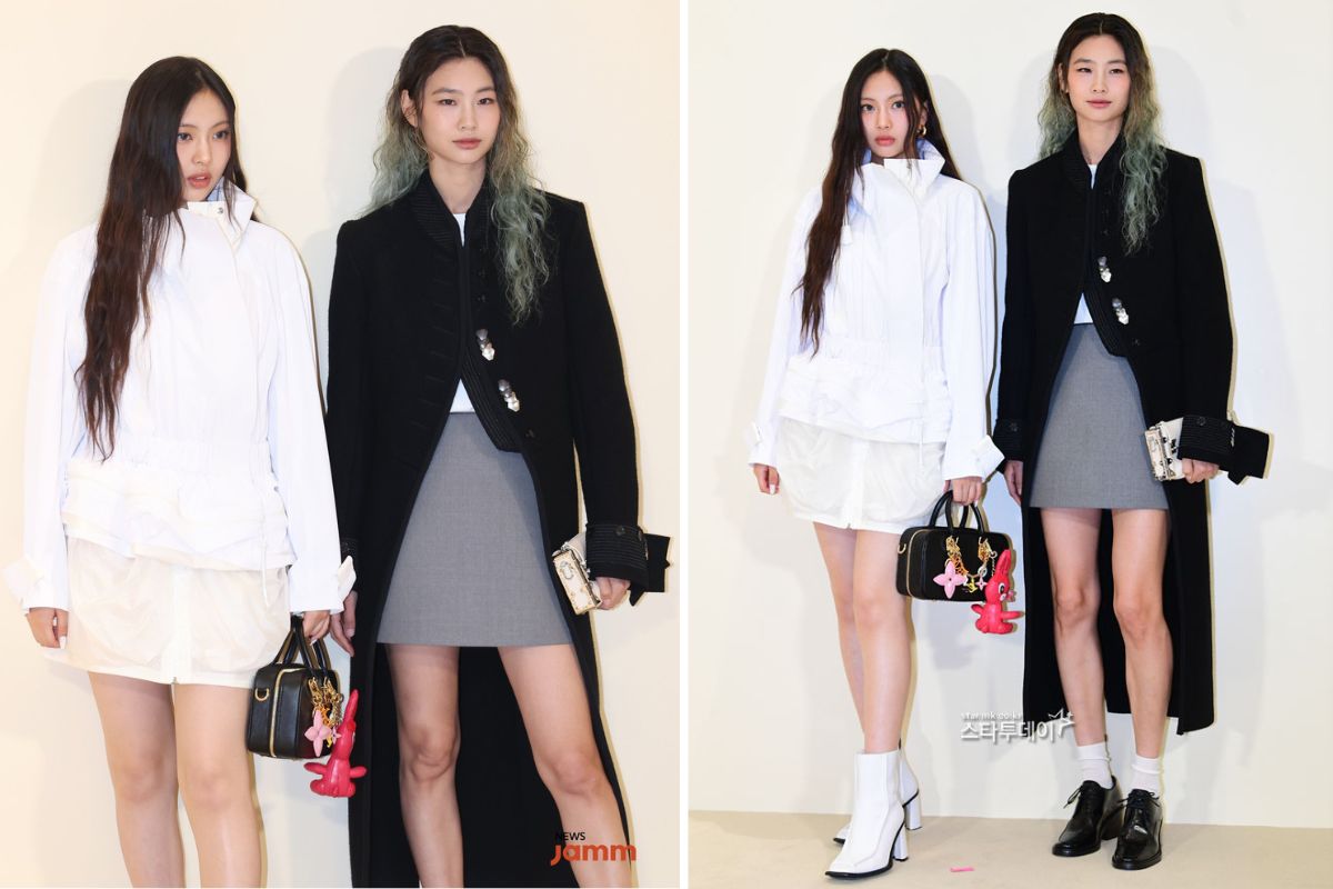 Hyein still impresses even when standing next to a professional model like Jung Ho Yeon. Photo: Naver