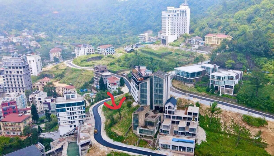 The land of 357 m2 (red line) is listed for sale by the owner for 16.8 billion VND. Photo: An Nhien