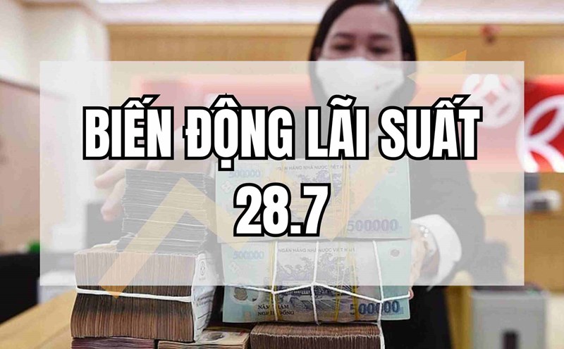 Biến động lãi suất 28.7: Tăng lãi suất cao ngất ngưởng. Thiết kế ảnh: Huyền Mai.