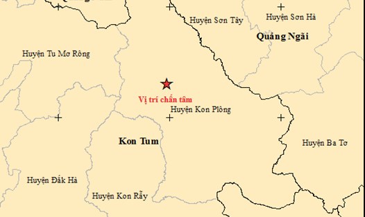 Động đất diễn ra ngày 28.7 ở Kon Tum. Ảnh: Ảnh: Trung tâm Báo tin động đất và cảnh báo sóng thần - Viện Vật lý Địa cầu
