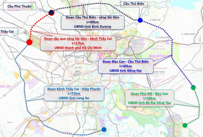 Alignment of Belt 4 of Ho Chi Minh City. Graphics: Ho Chi Minh City Department of Transport